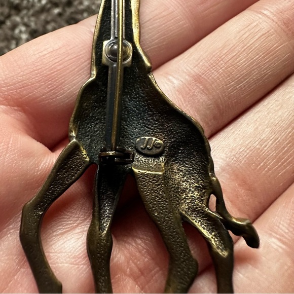 Vintage JJ Jonette Bronze-Tone Giraffe Brooch Pin - Picture 5 of 5